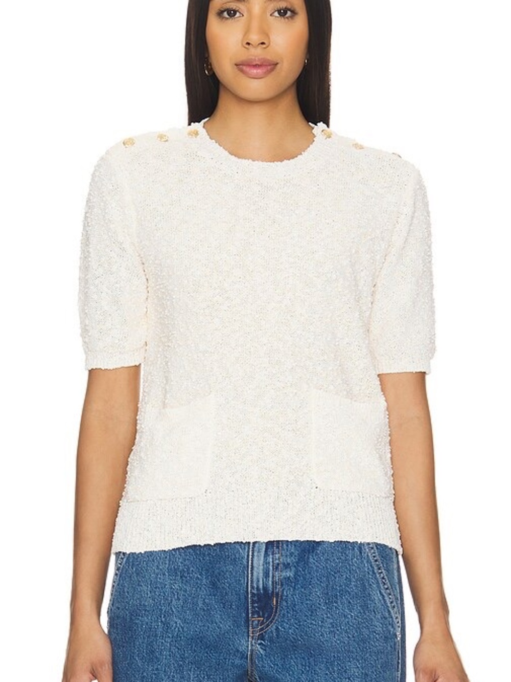 FRAME Patch Pocket Bouclé-Knit Sweater - Size XS - NWOT!